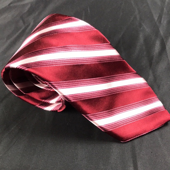 🔴 DKNY red and pink striped tie - Picture 2 of 5